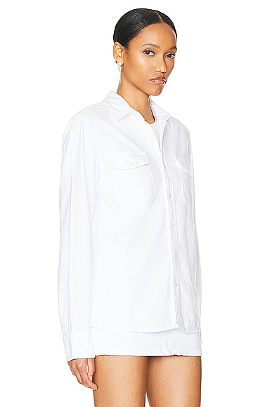 Shop Wardrobe.nyc Denim Shirt In White