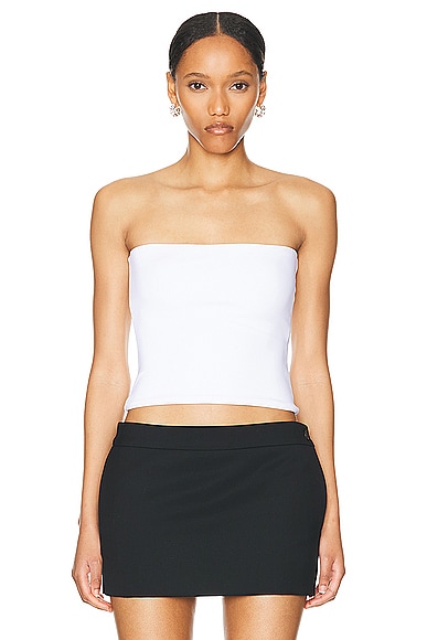 Tibi Structured Strapless Top in White