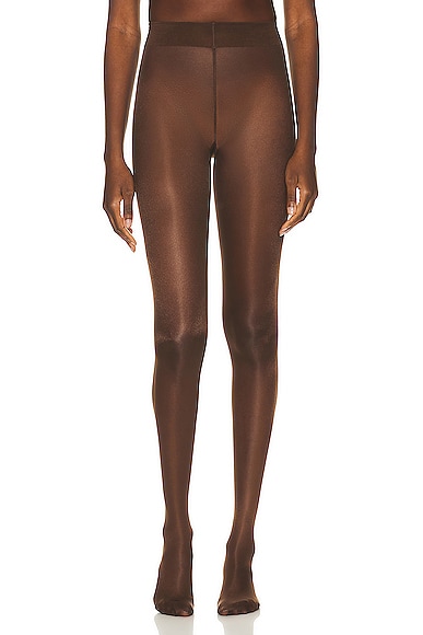 Satin Touch Tights in Brown