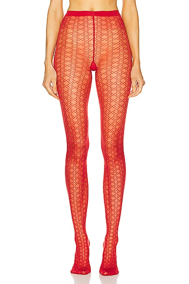 X Simkhai Sheer Pattern Tight in Red