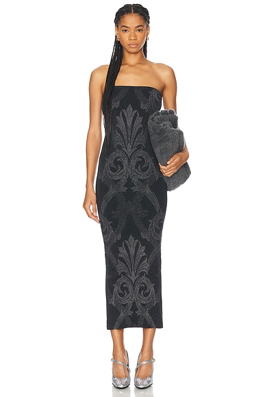 x Etro Metallic Jacquard Dress