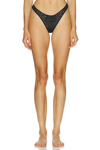 Wolford Animalier Thong in Black