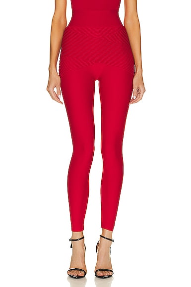 Wolford Shaping Plissee Legging in Red