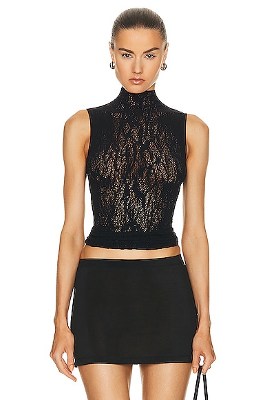 Wolford Snake Lace Sleeveless Top in Black | FWRD