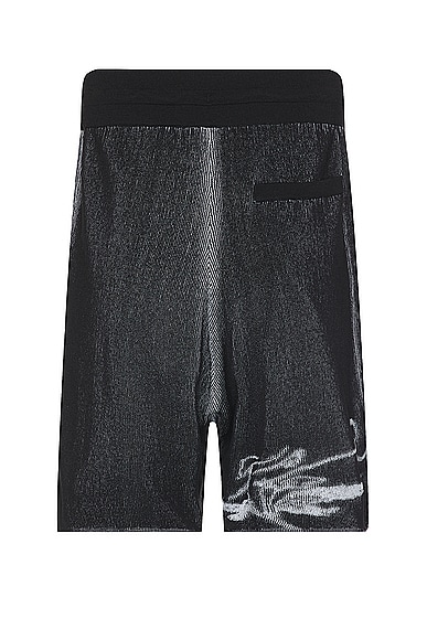 Shop Y-3 Gfx Knit Shorts In Black & White