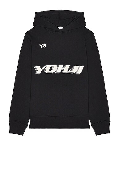 Y-3 Yohji Yamamoto U GFX HOODIE in Black