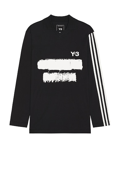 Adidas Y-3 Men Yohji Letters Short Sleeve Tee black off white