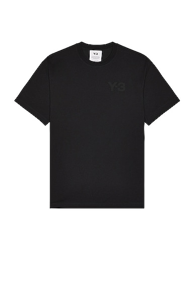 Y-3 Yohji Yamamoto Chest Logo Tee in Black