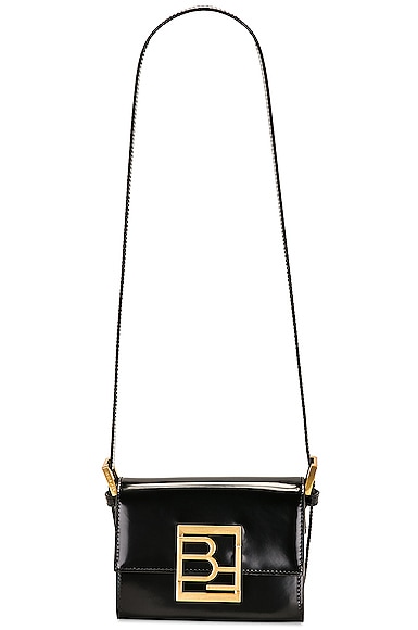 BY FAR Fran Semi Patent Leather Bag in Black