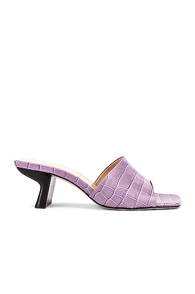 BY FAR Lily Croco Embossed Leather Mule,YBFA-WZ45