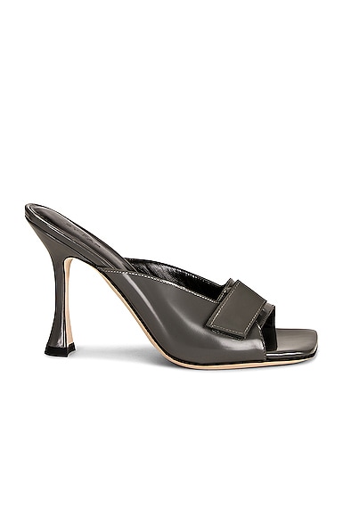 BY FAR Olivia Semi Patent Leather Heel in Grey