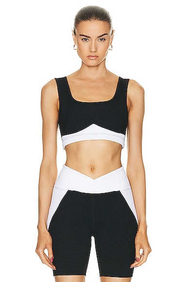 Year Of Ours Women's Ribbed Gia Bra In Black White