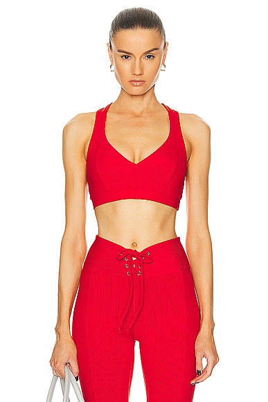 Shop Year Of Ours Ribbed Tess Bra In Red