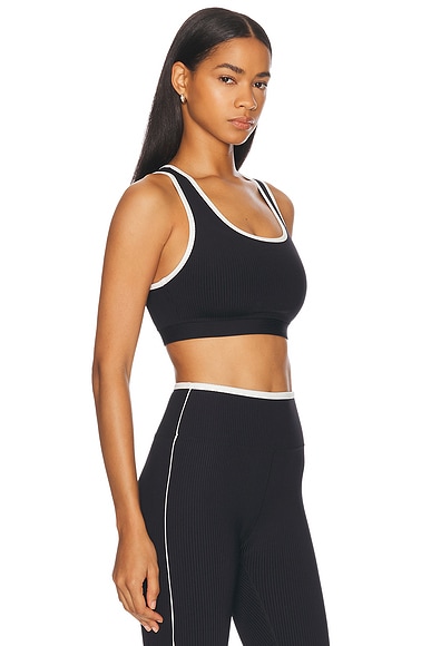 Year Of Ours Ribbed Gym Bra 2.0 In Black & White