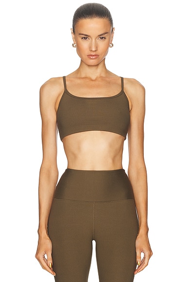 YEAR OF OURS Ribbed Bralette in Dark Olive
