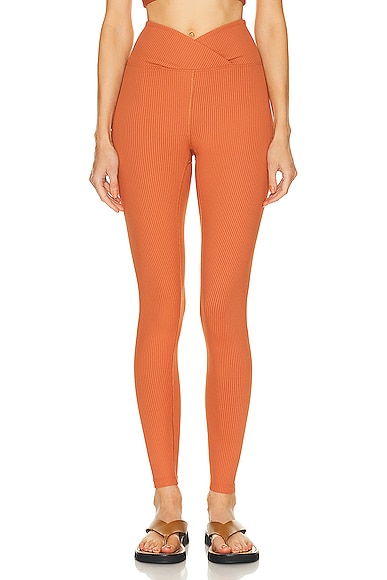 YEAR OF OURS Ribbed Veronica Legging in Terracota
