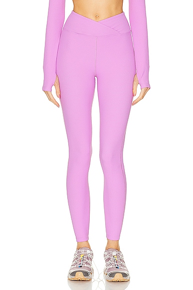 Beyond Yoga Caught In The Midi Space-dye High-waisted Legging In Violet
