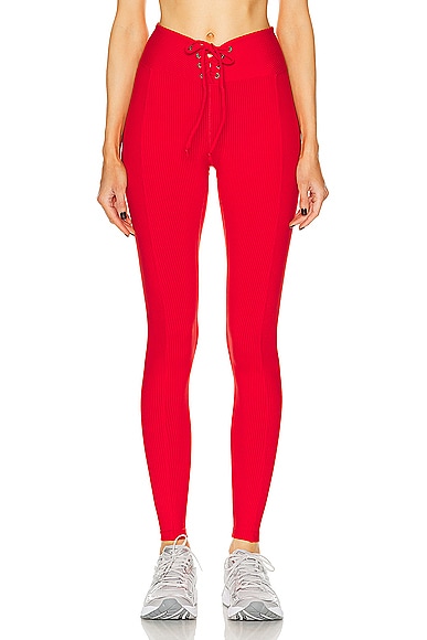 Wolford Shiny Legging in Mineral Red & Pink