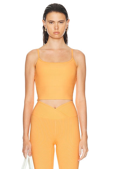 YEAR OF OURS Ribbed Bralette Tank Top in Apricot Crush