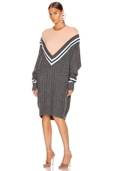 Y/Project V Knit Dress in Grey & Pink | FWRD