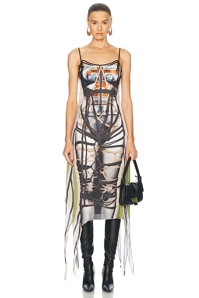 Bondage Print Midi Dress