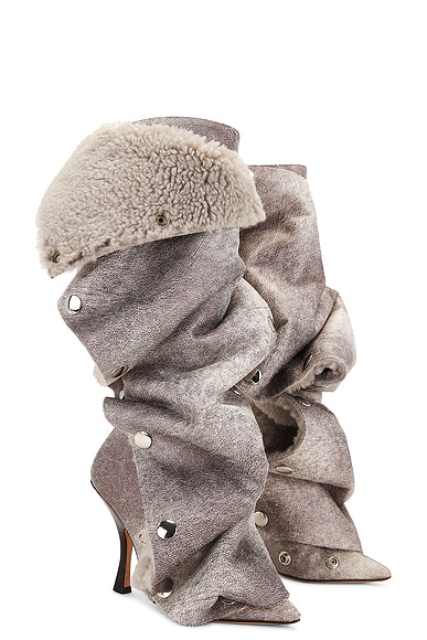 Y/Project Snap Boot in Light Grey & Dark Grey