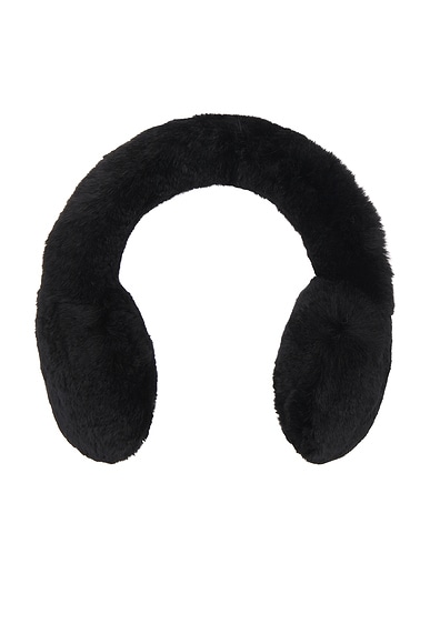 Yves Salomon Rex Rabbit Earmuffs in Noir