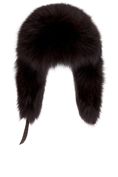 Yves Salomon Fox Fur Chapka in Cold Brew