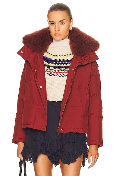 Oversized Down Removable Collar Puffer Jacket