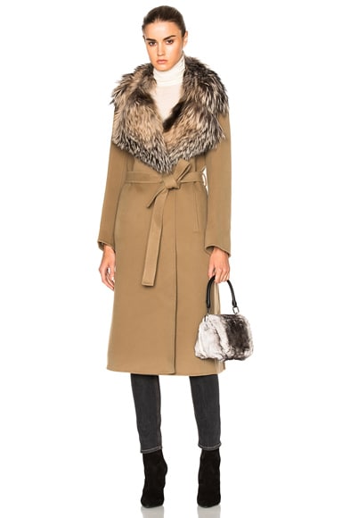 Fox Fur Collar Cashmere Coat