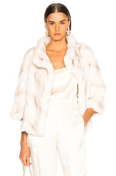Yves salomon rex rabbit fur jacket online