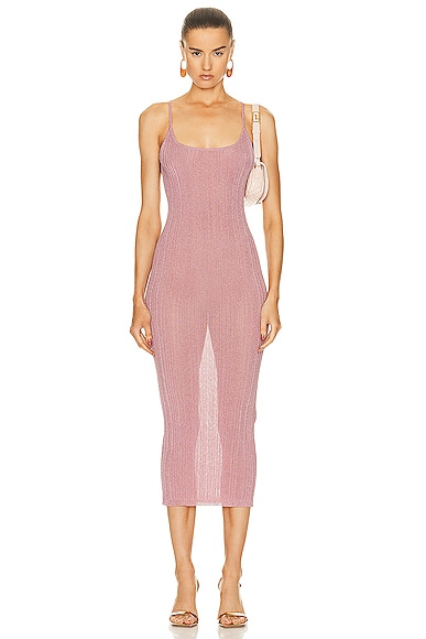 Sparkle Spagetti Maxi Dress in Pink