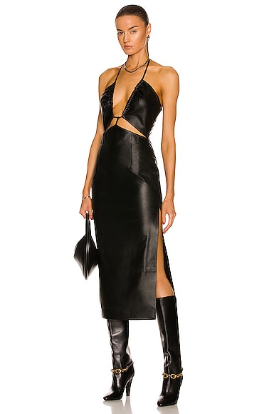 Leather cut on sale out dress