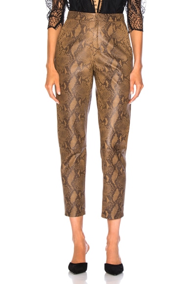 for FWRD High Waist Skin Print Leather Pants