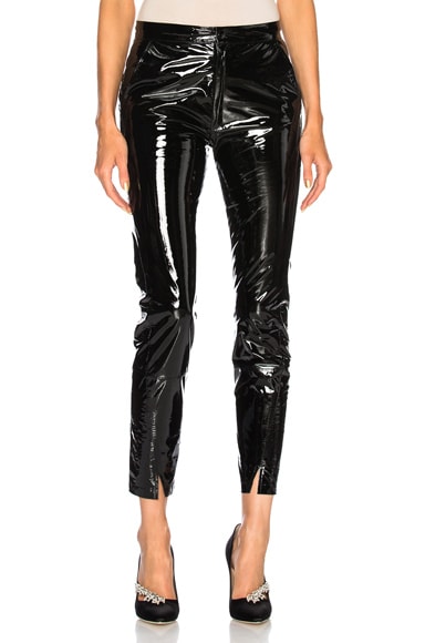 Patent Leather Pants with Ankle Slits