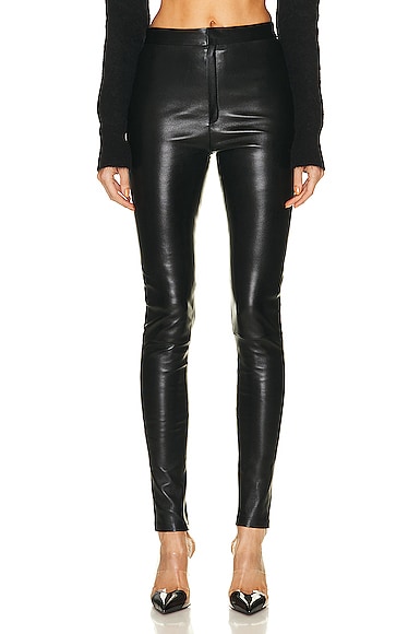 Zeynep Arcay Skinny Leather Pant in Black
