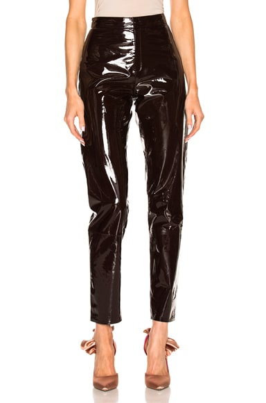 High Waisted Patent Leather Pants