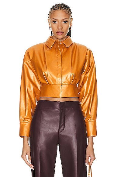 Zeynep Arcay Leather Shirt in Amber