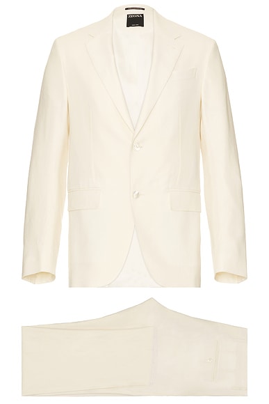 Zegna Oasi Lino Suit in White