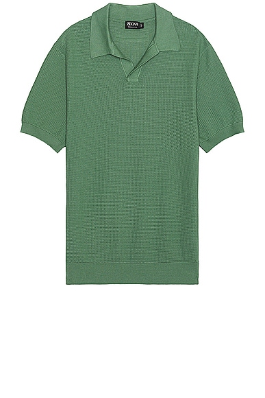 Cotton Polo in Green