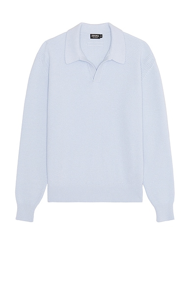 Zegna Oasi Polo in Light Blue