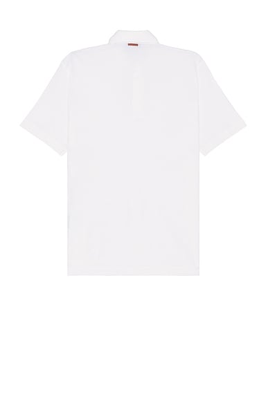 Shop Zegna High Performance Piquet Short Sleeve Polo In White