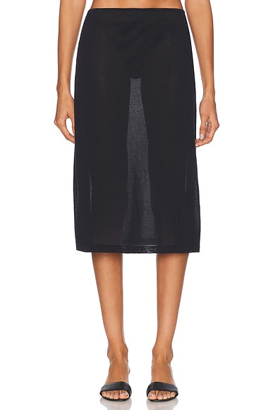 Ziah Sheer Knit Skirt in Black | FWRD