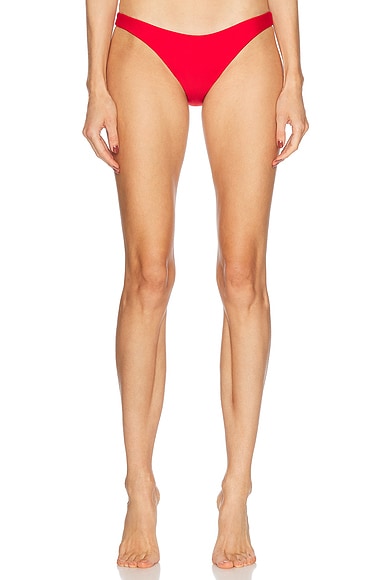 Ziah Classic Bikini Bottom in Vermilion Red