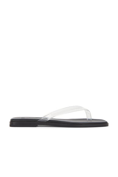 The Row Constance Leather Flat Sandals in Bianco | FWRD