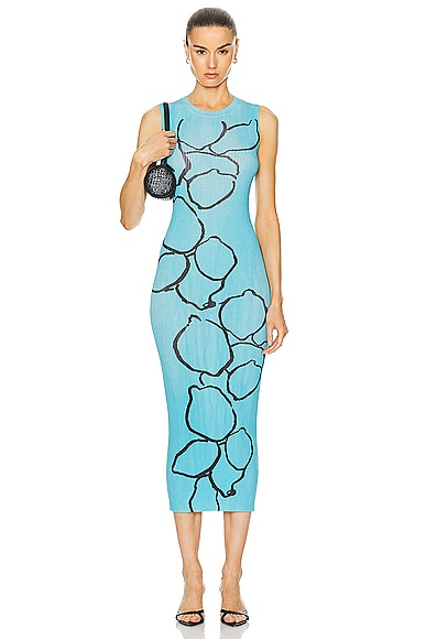 Zankov Aime Lemons Tank Dress In Azure