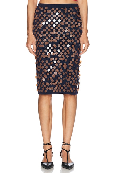 Zankov Matteo Skirt in Navy & Chocolate