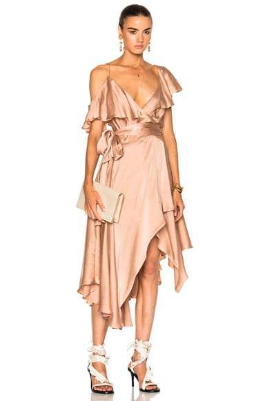Zimmermann sueded asymmetric wrap dress store