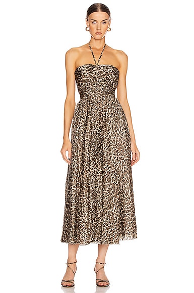 Suraya Ruched Leopard Dress
