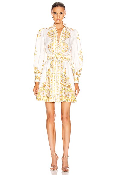 Zimmermann Super Eight Tubular Mini Dress in Pink Meadow | FWRD